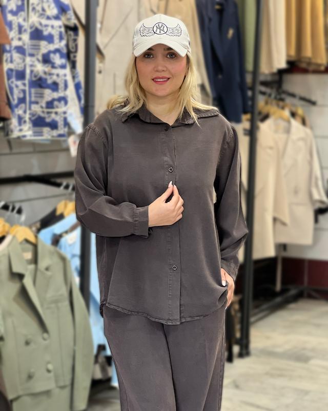 شومیز سیلک تابستانی لخت و ریزشی - آبی روشن