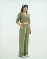 شلوار زنانه مدل مارپیچ کمر کش قد ۱۰۵ - تصویر 5