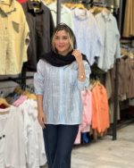 شومیز زنانه شیشه ای طرح پاپیون