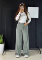 شلوار سیلک کبریتی بگ لخت و ریزشی زنانه - تصویر 5