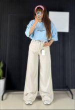 شلوار سیلک کبریتی بگ لخت و ریزشی زنانه