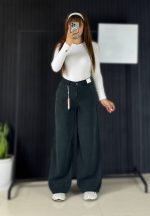 شلوار سیلک کبریتی بگ لخت و ریزشی زنانه - تصویر 2