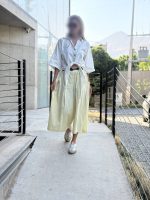 دامن شلواری دو جیب زنانه جنس لینن - تصویر 2