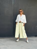 دامن شلواری دو جیب زنانه جنس لینن