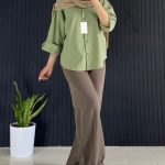 شومیز آستین پاکتی زنانه پنبه اسلپ