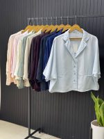 شومیز یقه انگلیسی لایوسل ساده - تصویر 3