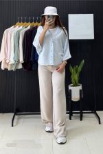 شومیز یقه انگلیسی لایوسل ساده