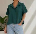 شومیز آستین کوتاه سیلک زنانه