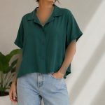 شومیز آستین کوتاه سیلک زنانه