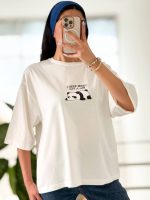 تیشرت باکسی چاپی طرح خرس